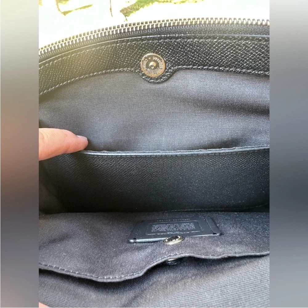 Coach Black Leather Christie Carryall Bag EUC - Picture 7 of 12